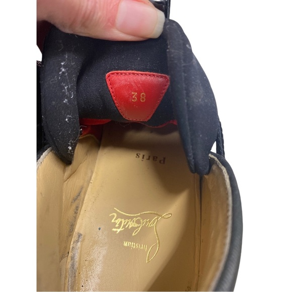 Christian Louboutin black slip on sneaker size 38 - Picture 9 of 11